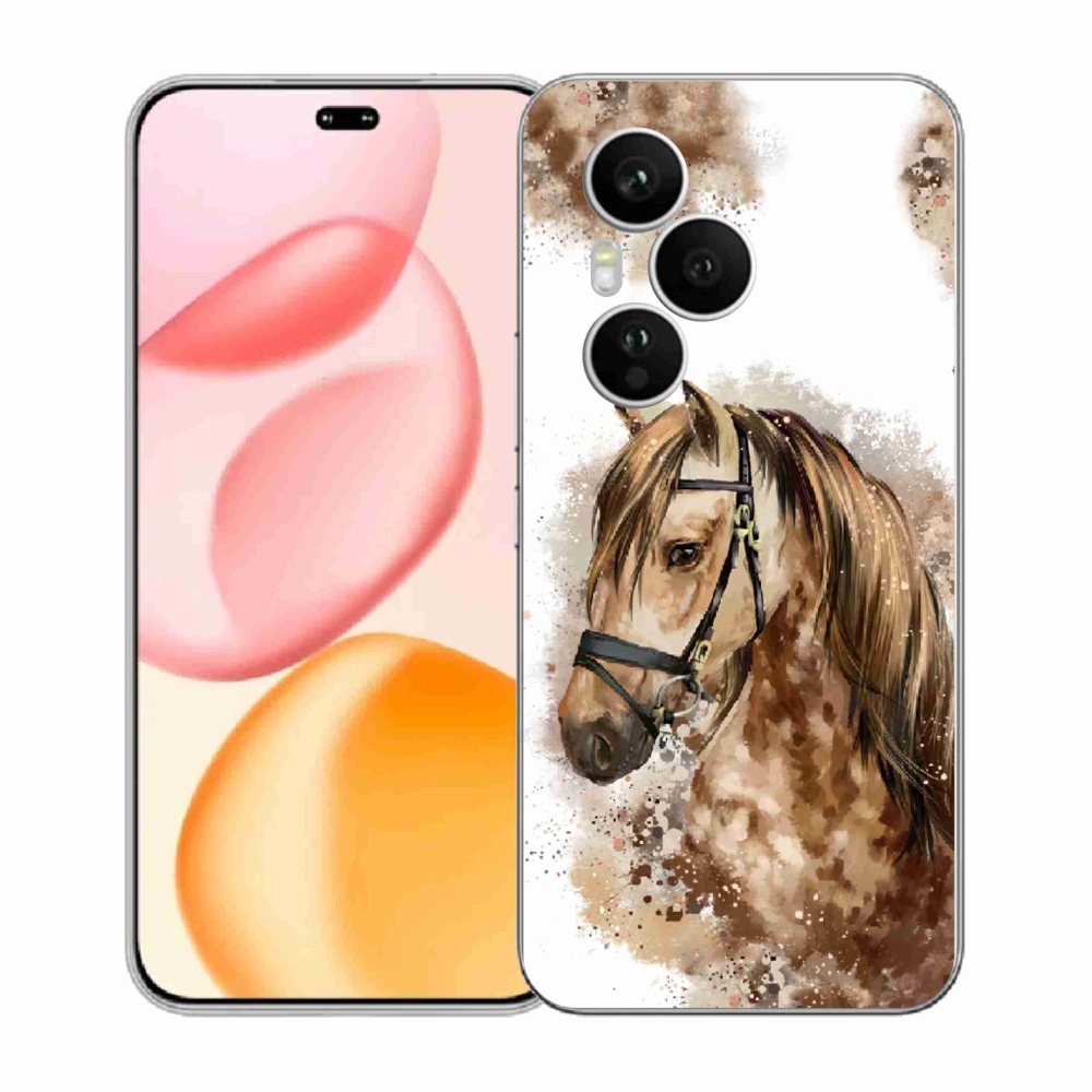 Gélový kryt mmCase na Honor 400 Pro - hnedý kreslený kôň