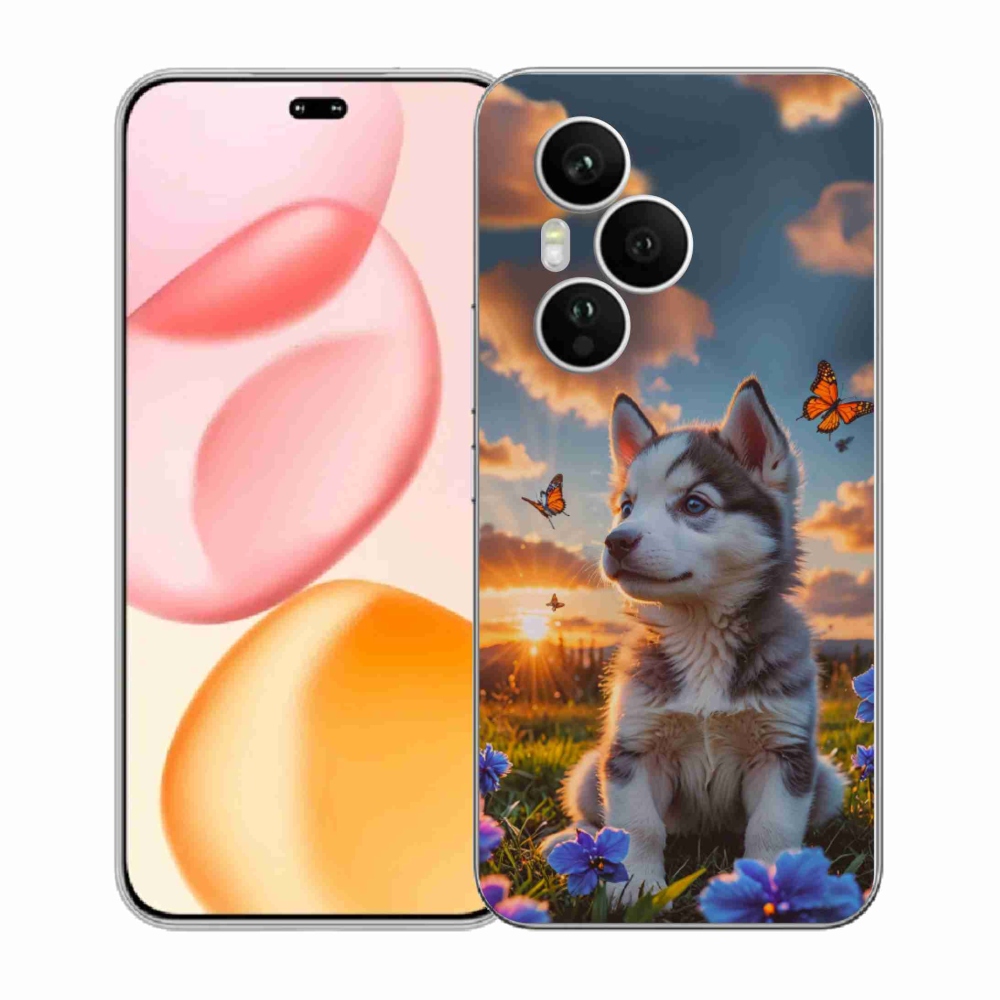 Gélový kryt mmCase na Honor 400 Pro - husky pri západe slnka