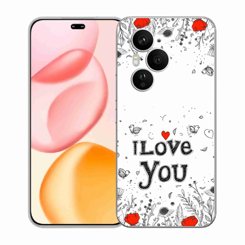 Gélový kryt mmCase na Honor 400 Pro - I love you biele pozadie