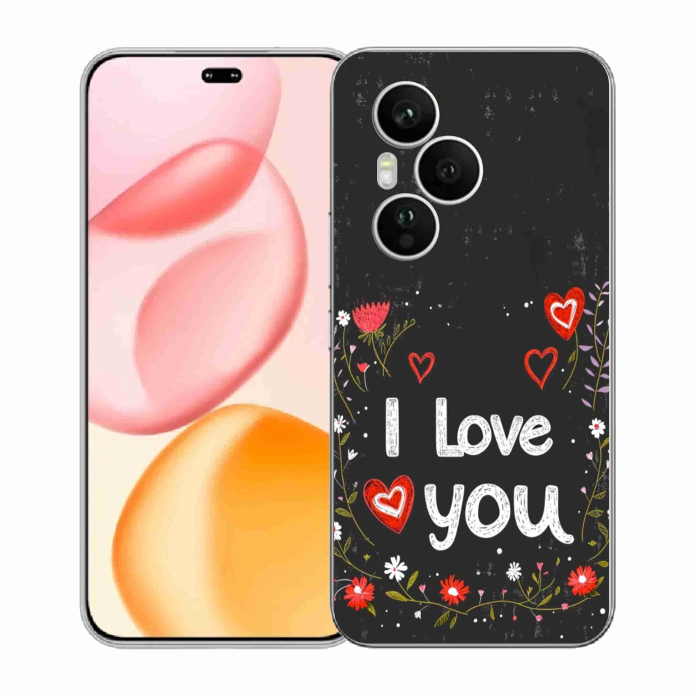 Gélový kryt mmCase na Honor 400 Pro - I love you čierne pozadie