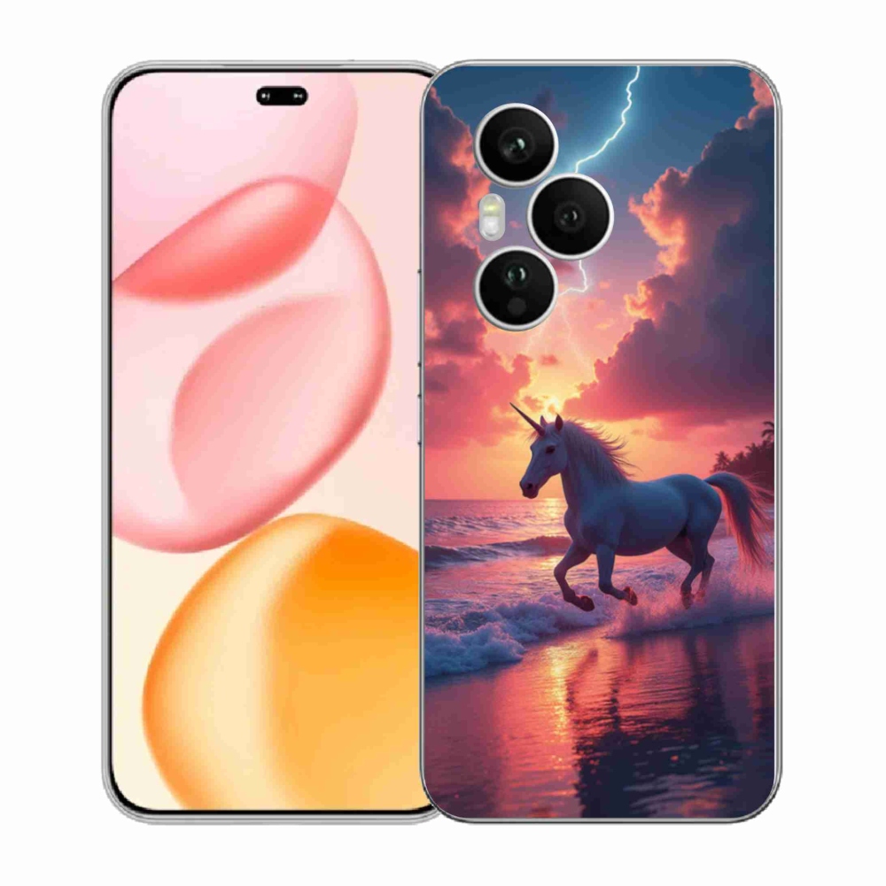 Gélový kryt mmCase na Honor 400 Pro - jednorožec na pláži