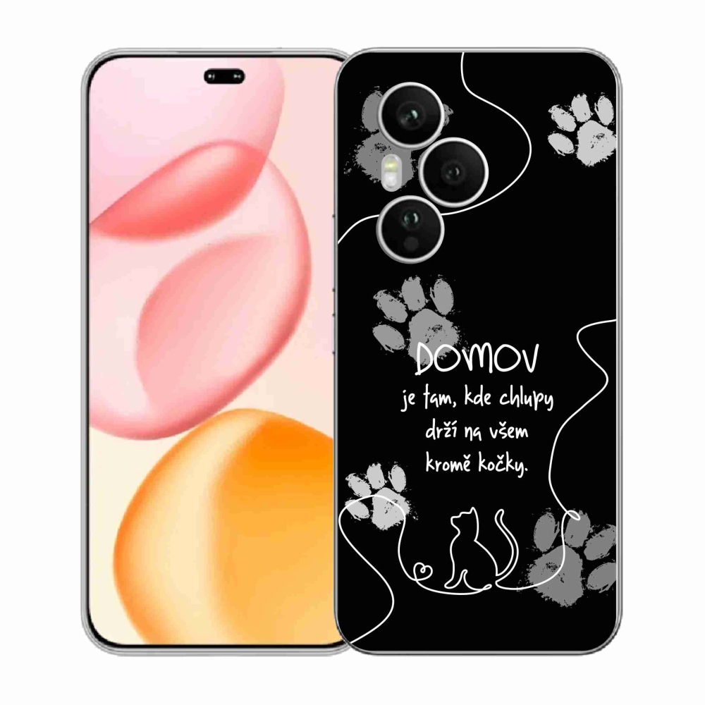 Gélový kryt mmCase na Honor 400 Pro - mačacie motív čierne pozadie
