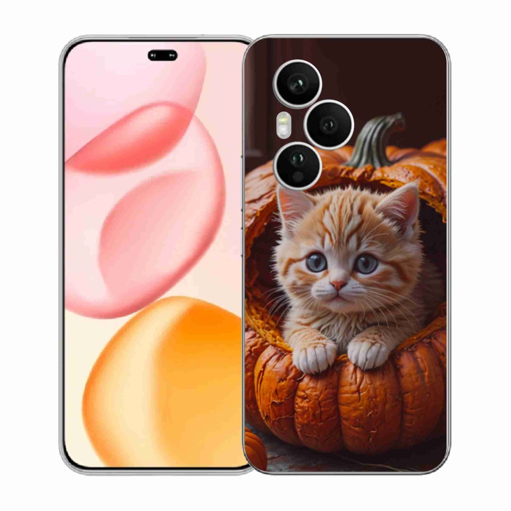 Gélový kryt mmCase na Honor 400 Pro - mačiatko a tekvica 2