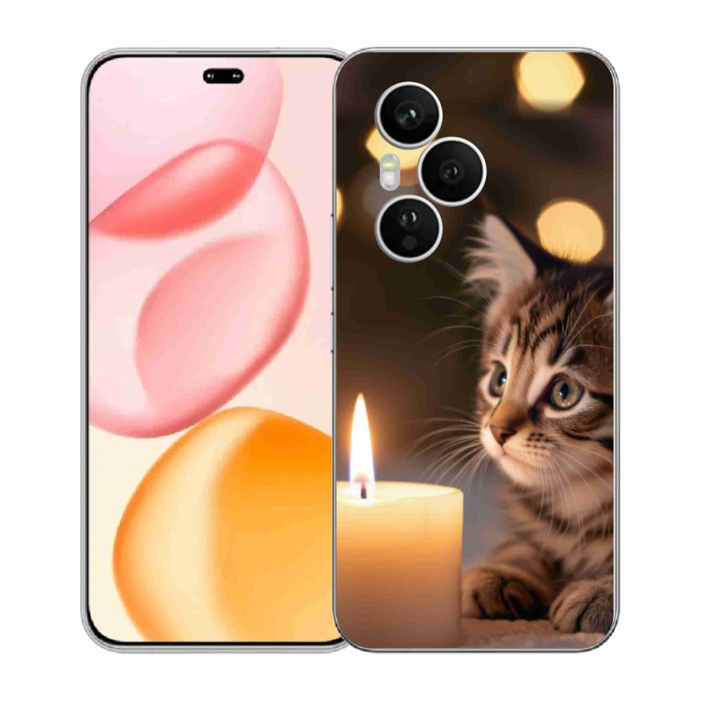 Gélový kryt mmCase na Honor 400 Pro - mačiatko a sviečka
