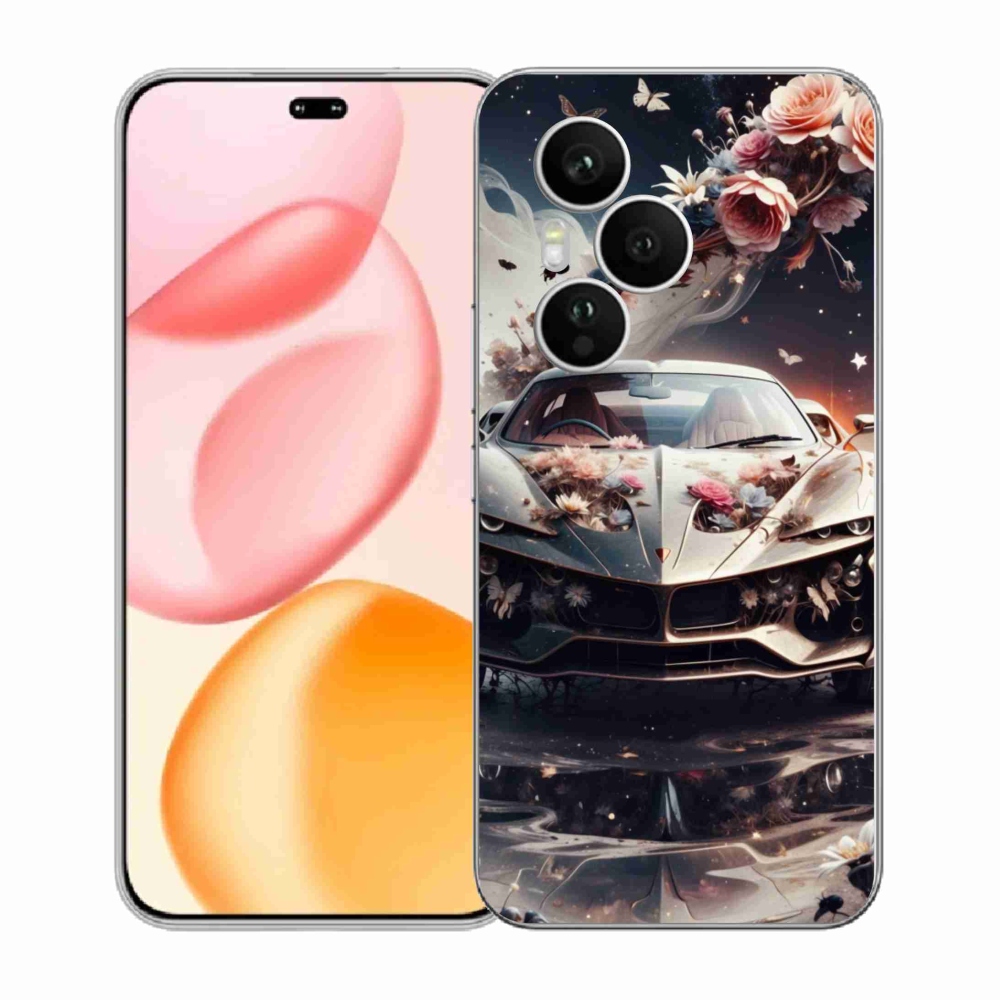 Gélový kryt mmCase na Honor 400 Pro - kvetinový športový automobil