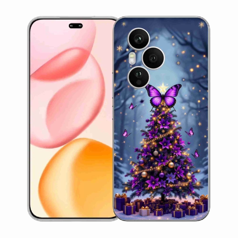 Gélový kryt mmCase na Honor 400 Pro - motýlí vianočný stromček