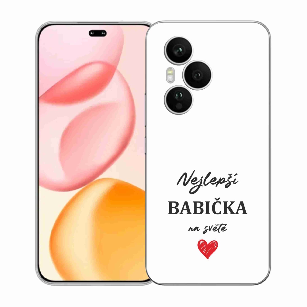 Gélový kryt mmCase na Honor 400 Pro - najlepšia babička 1 biele pozadie