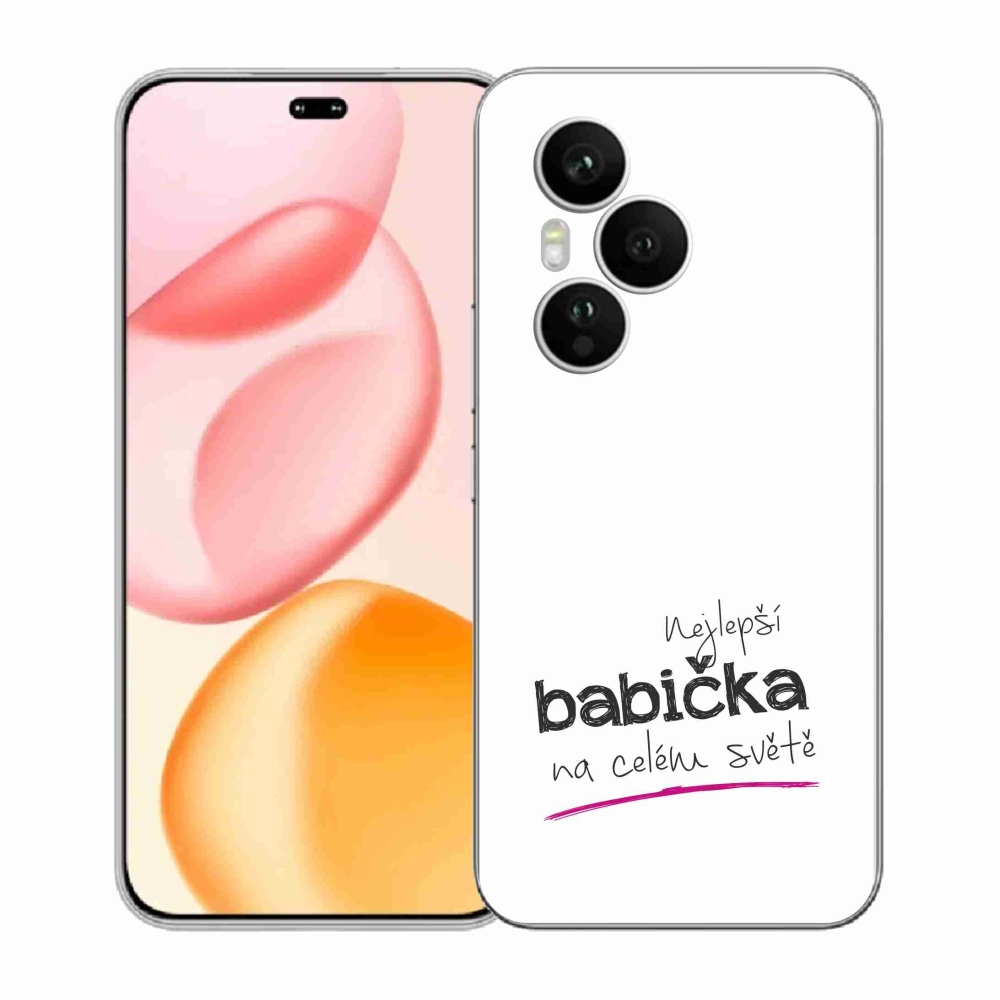 Gélový kryt mmCase na Honor 400 Pro - najlepšia babička 4 biele pozadie