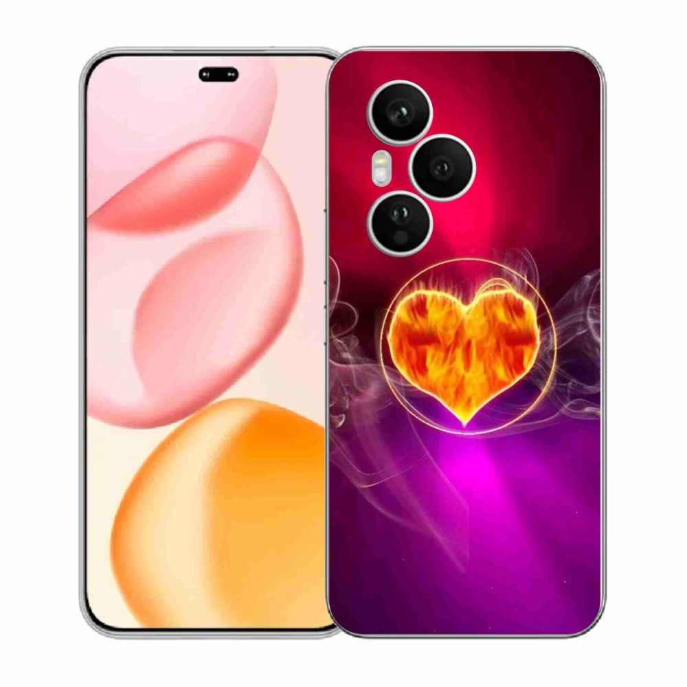 Gélový kryt mmCase na Honor 400 Pro - ohnivé srdce