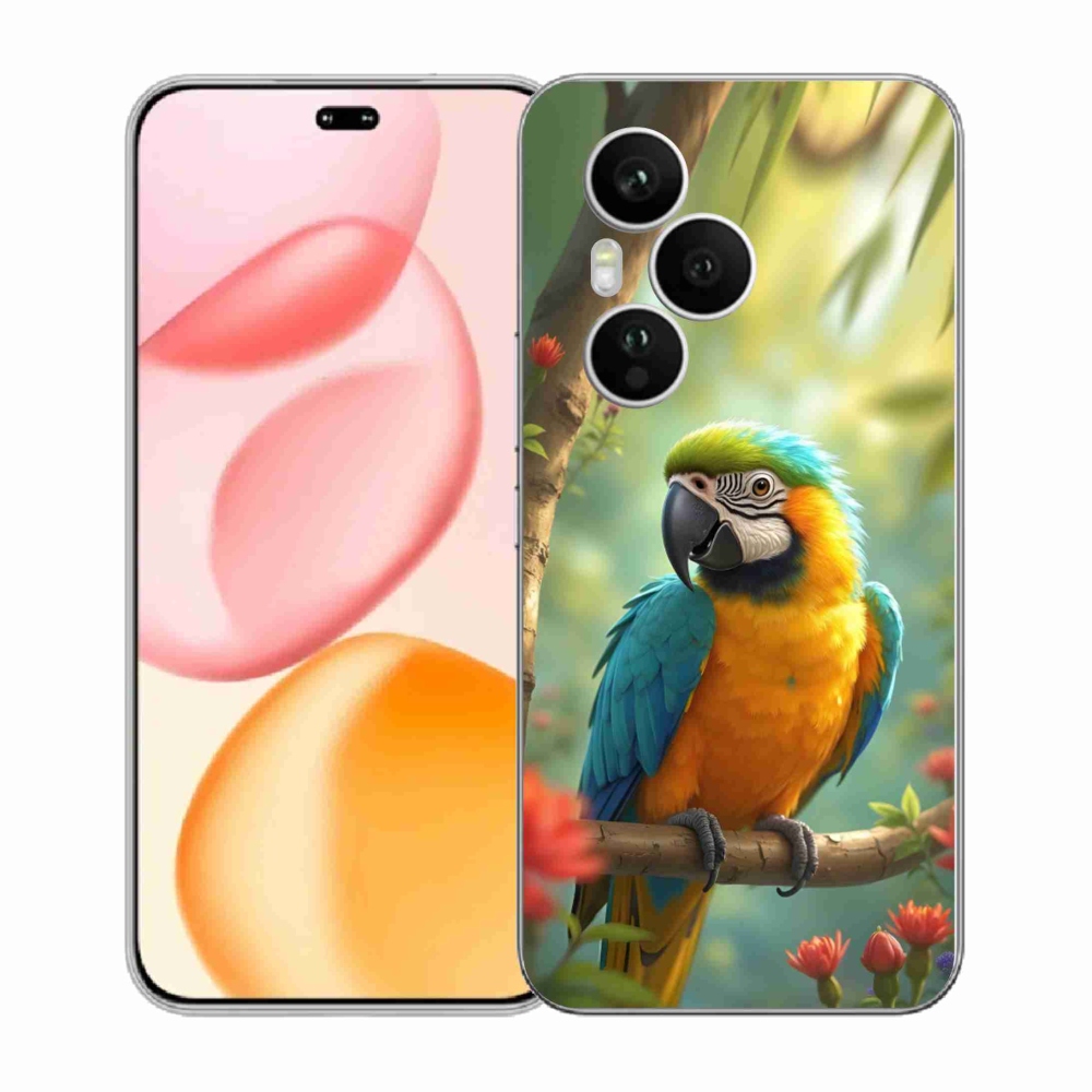 Gélový kryt mmCase na Honor 400 Pro - papagáj ara modrožltá