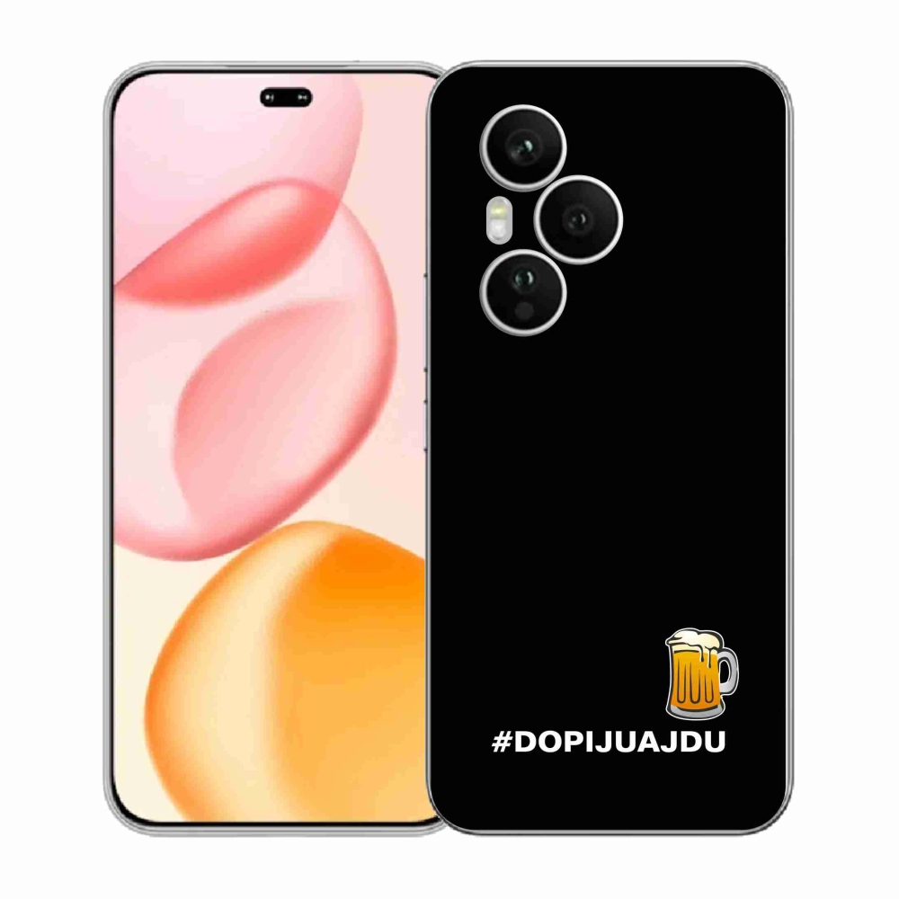 Gélový kryt mmCase na Honor 400 Pro - pivný motív 1 čierne pozadie