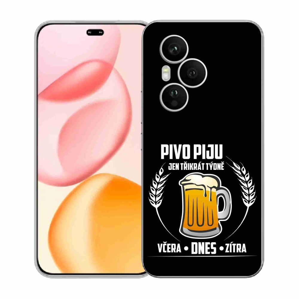 Gélový kryt mmCase na Honor 400 Pro - pivný motív čierne pozadie