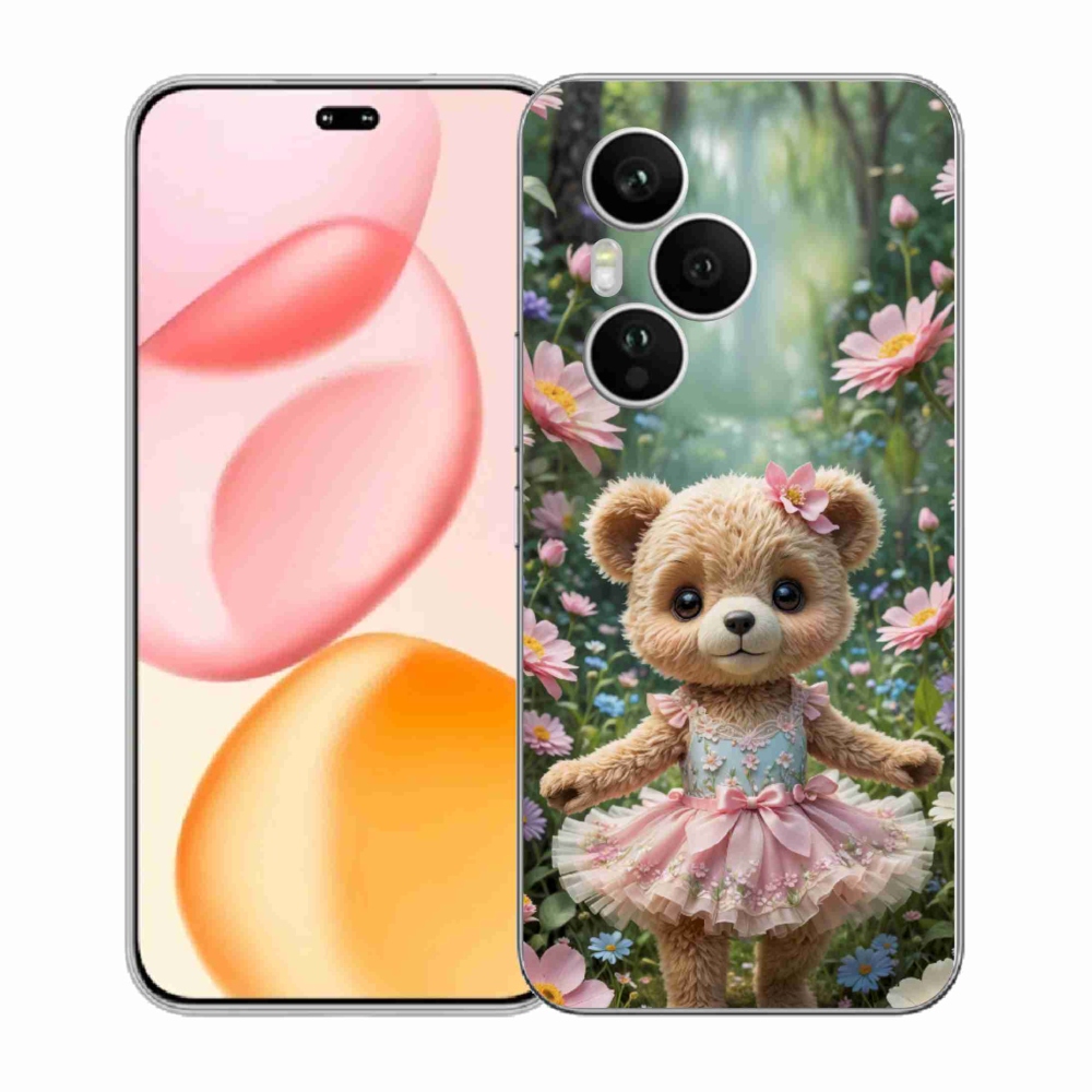 Gélový kryt mmCase na Honor 400 Pro - roztomilý medvedík v kvetoch