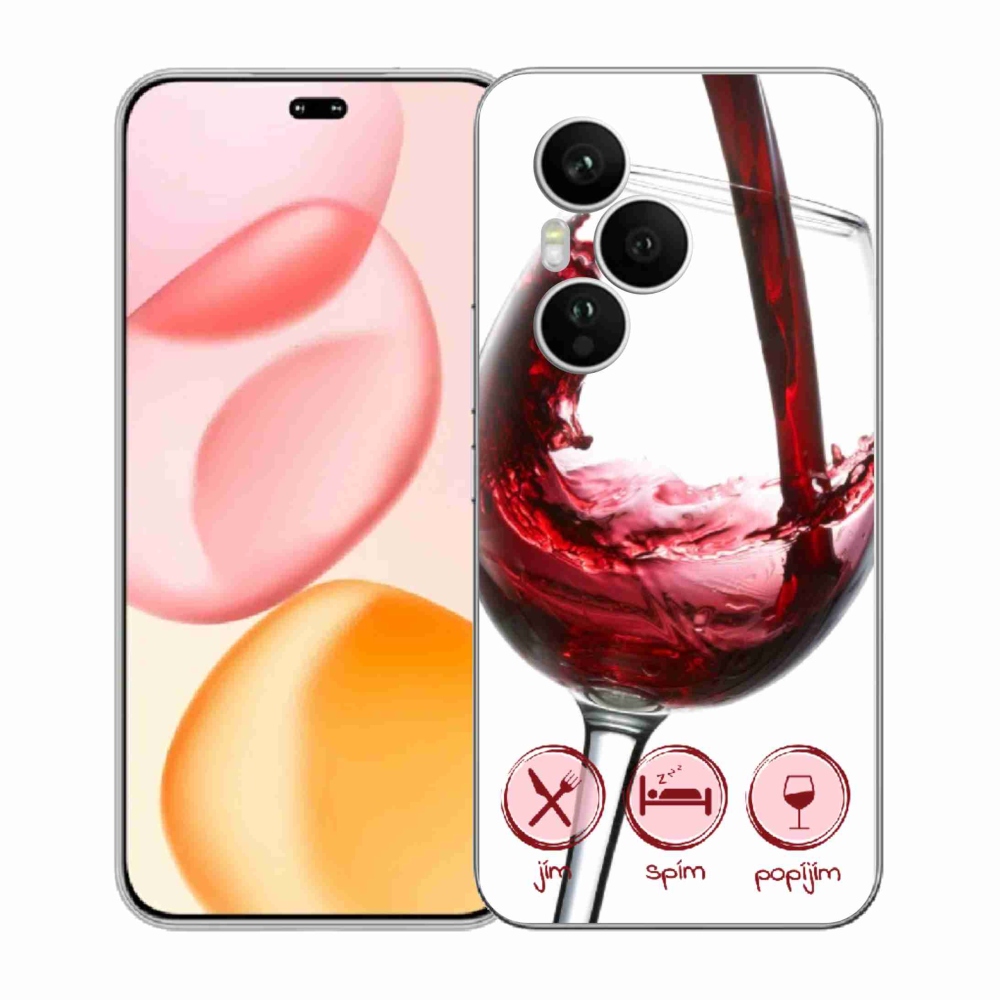 Gélový kryt mmCase na Honor 400 Pro - pohár vína červené
