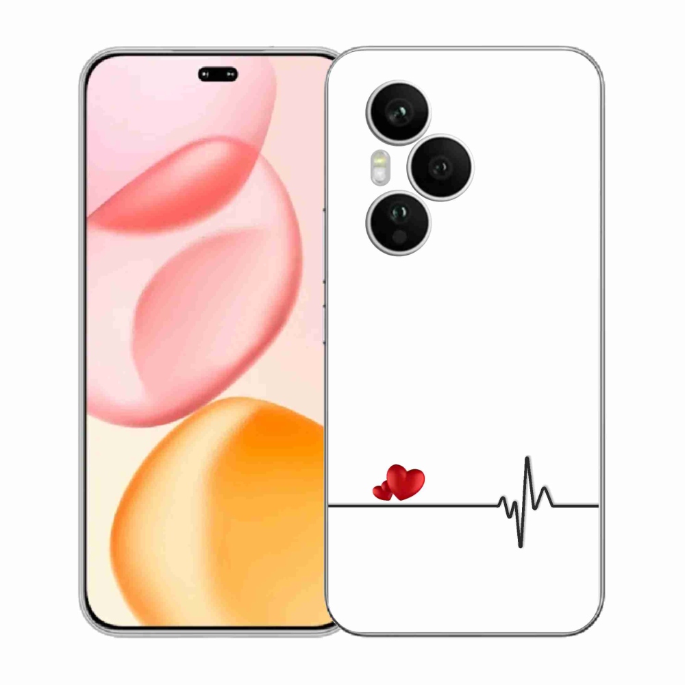 Gélový kryt mmCase na Honor 400 Pro - srdce a tep biele pozadie