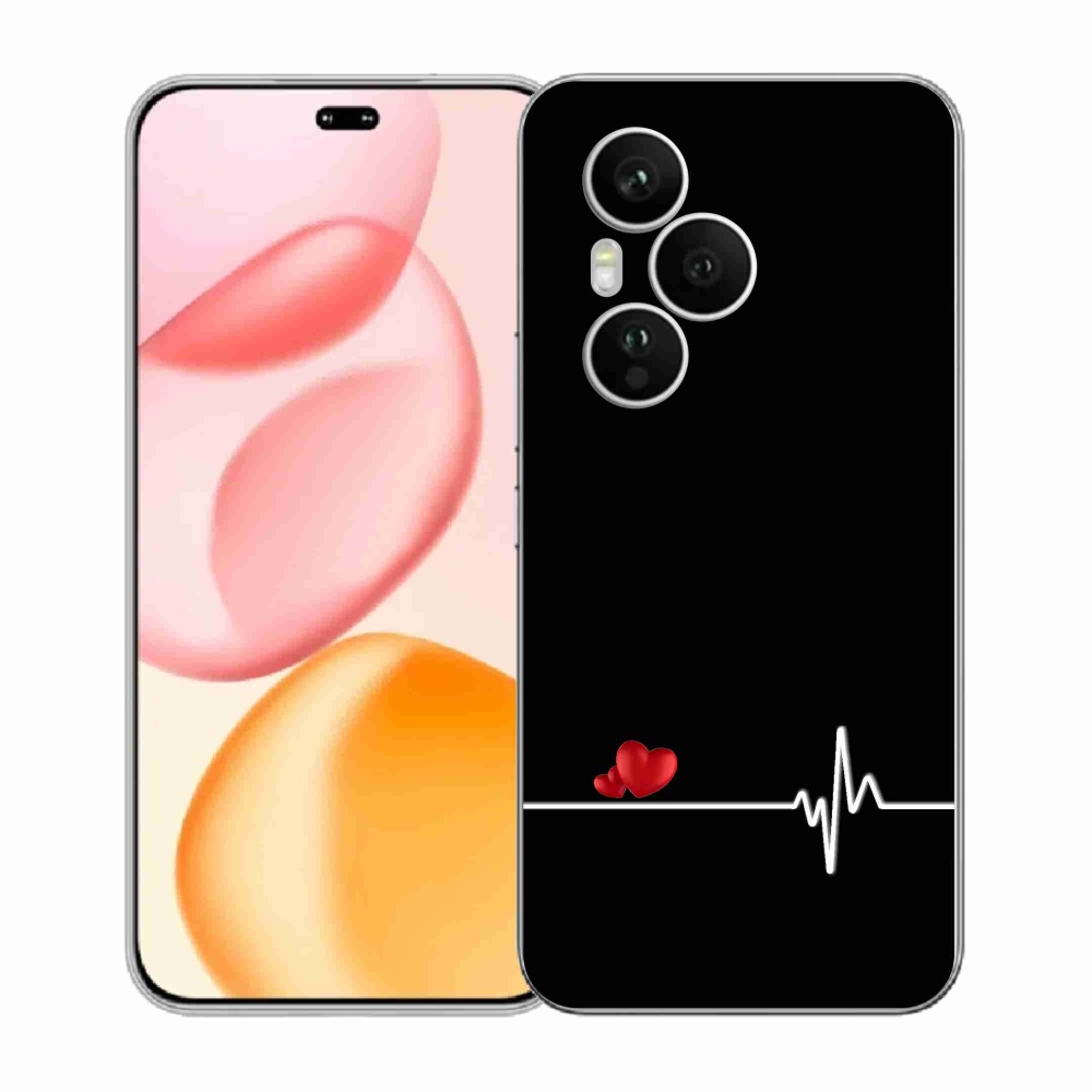 Gélový kryt mmCase na Honor 400 Pro - srdce a tep čierne pozadie
