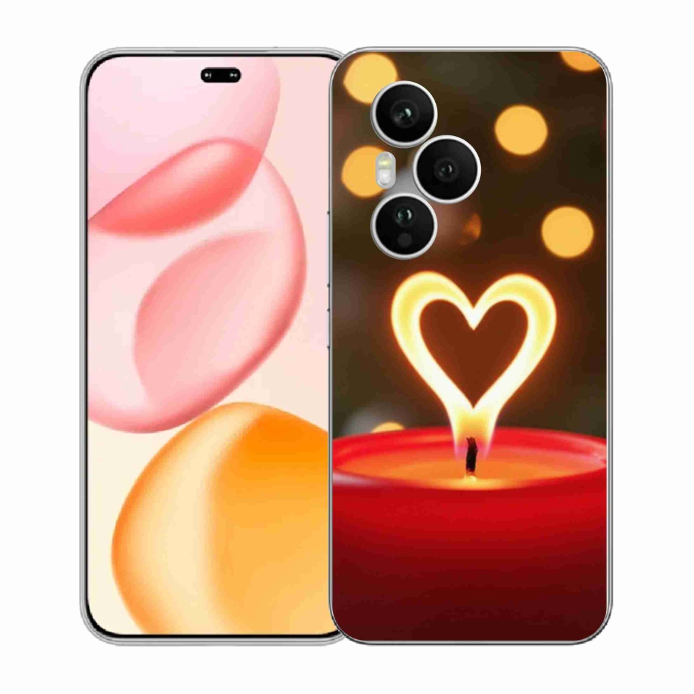 Gélový kryt mmCase na Honor 400 Pro - srdce z plameňa
