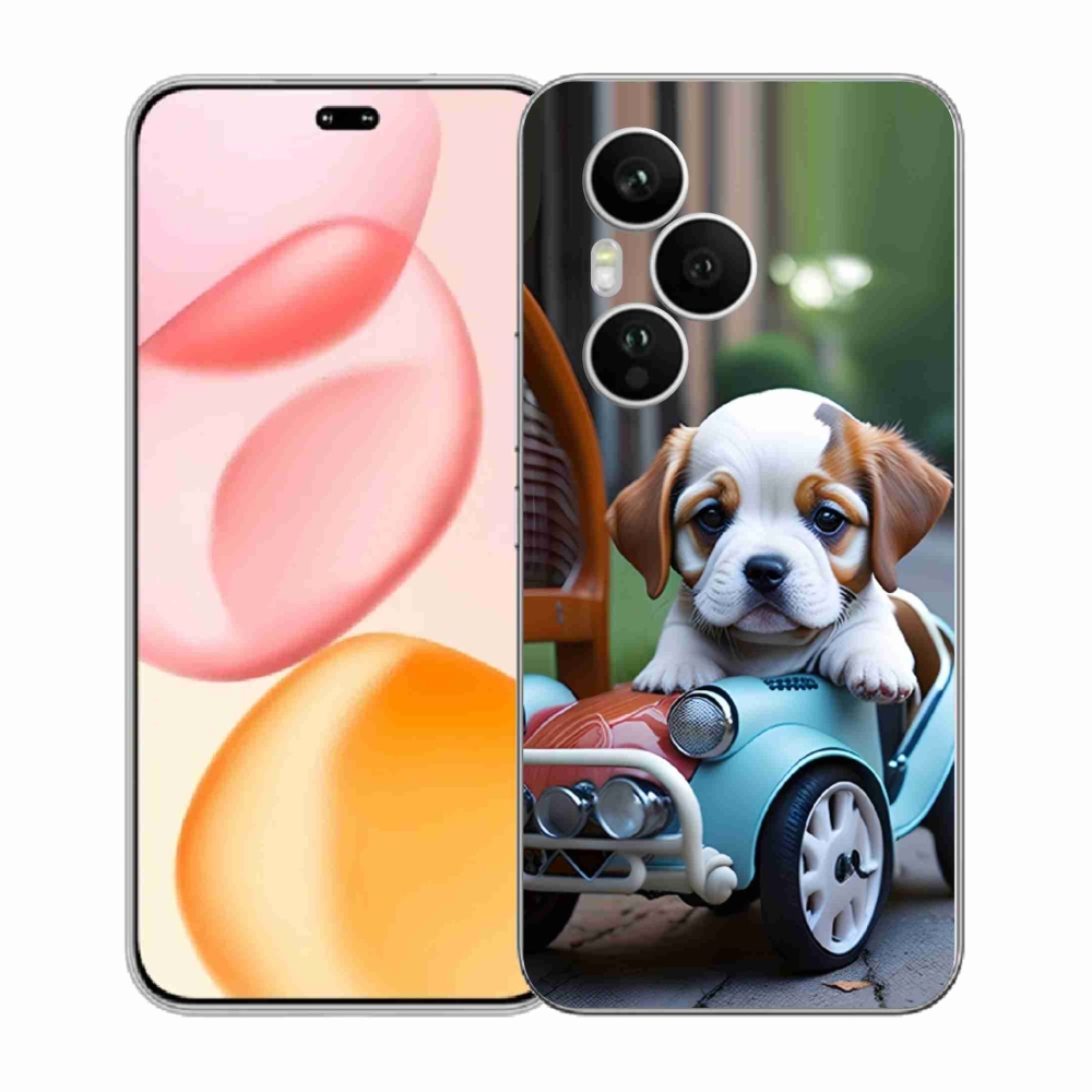 Gélový kryt mmCase na Honor 400 Pro - šteňa v retro aute