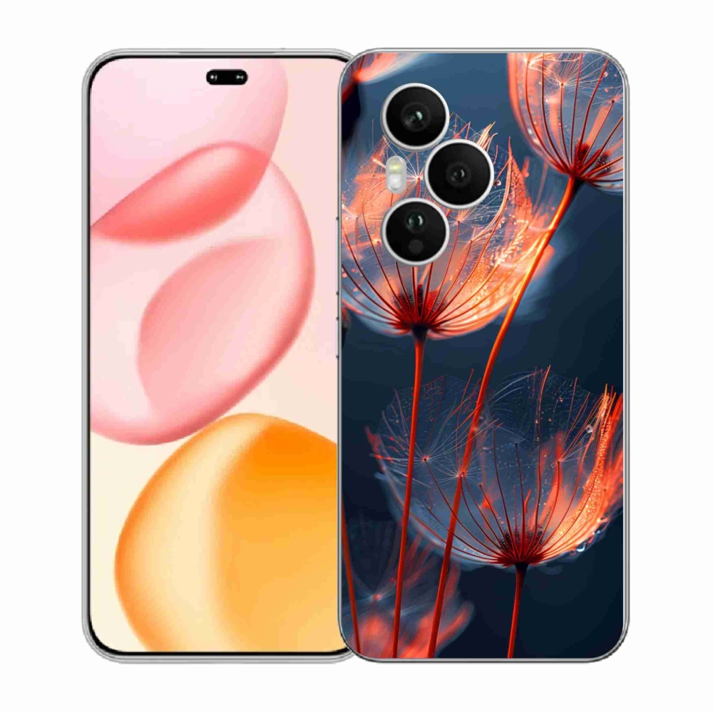 Gélový kryt mmCase na Honor 400 Pro - svetielkujúce páperie