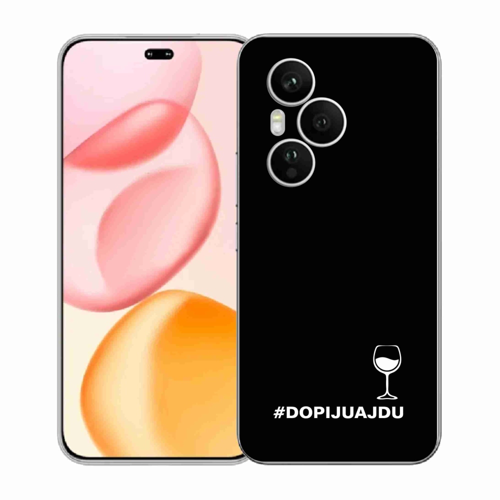 Gélový kryt mmCase na Honor 400 Pro - vínny motív čierne pozadie