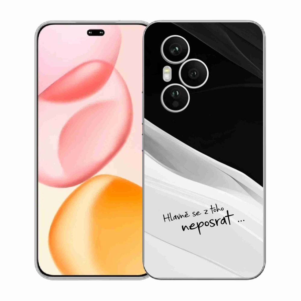 Gélový kryt mmCase na Honor 400 Pro - vtipný text 13 bieločierne pozadie