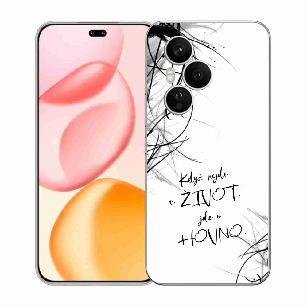 Gélový kryt mmCase na Honor 400 Pro - vtipný text 16 biele pozadie