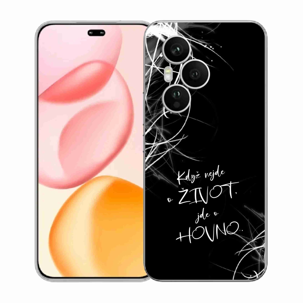 Gélový kryt mmCase na Honor 400 Pro - vtipný text 16 čierne pozadie