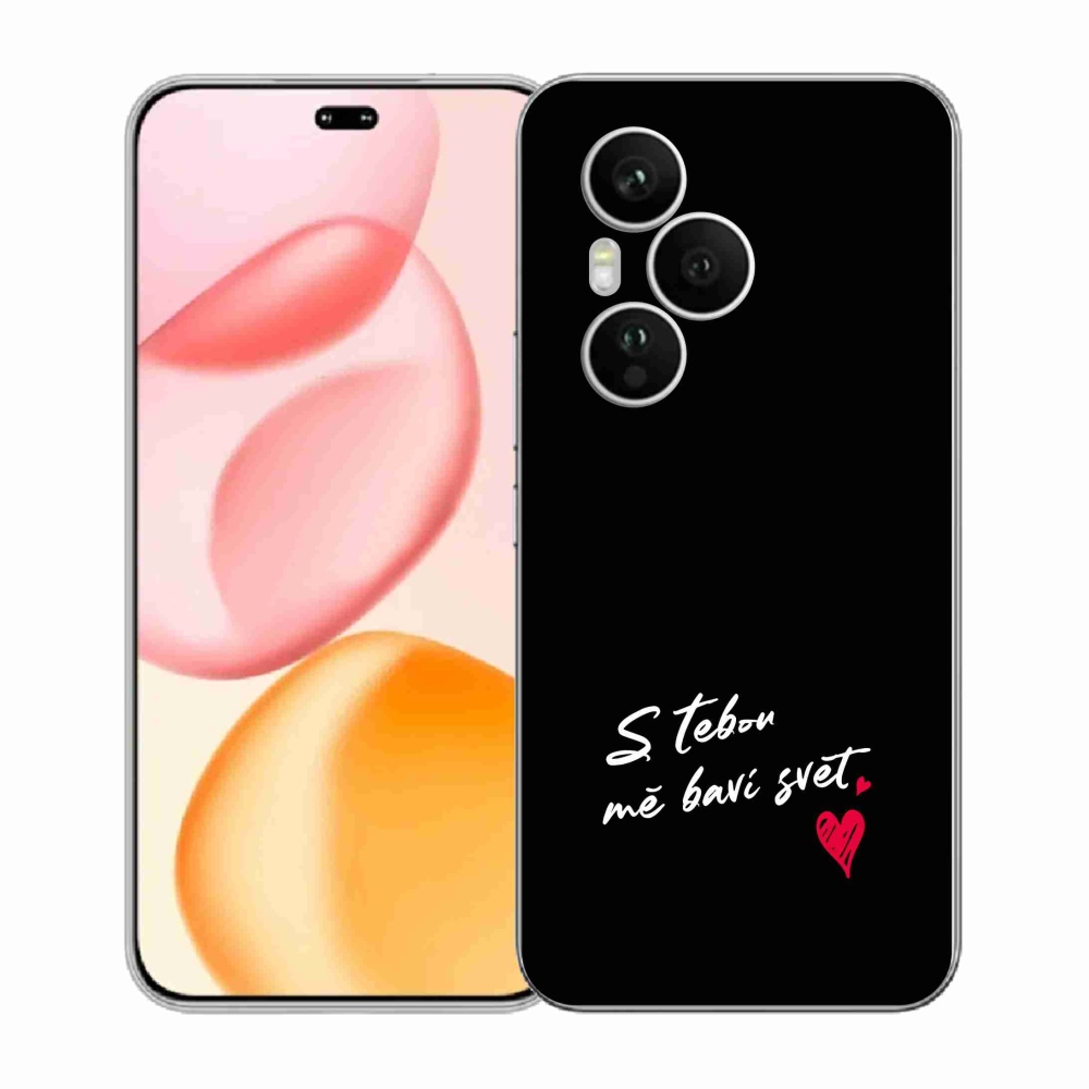 Gélový kryt mmCase na Honor 400 Pro - zamilovaný text 1 čierne pozadie