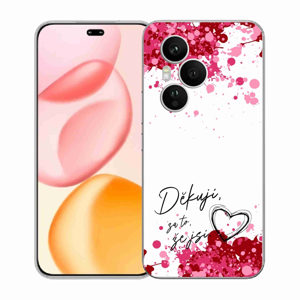 Gélový kryt mmCase na Honor 400 Pro - zamilovaný text 2 biele pozadie