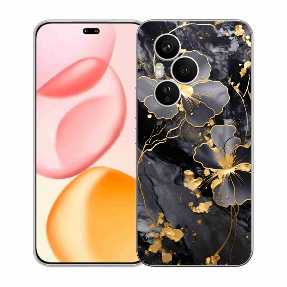 Gélový kryt mmCase na Honor 400 Pro - zlaté kvety
