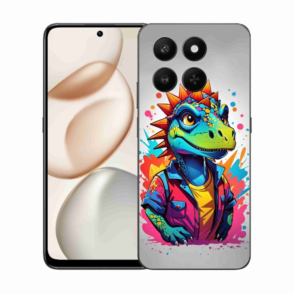 Gélový kryt mmCase na Honor 400 Smart 5G/4G/Honor X7d - farebný dinosaurus