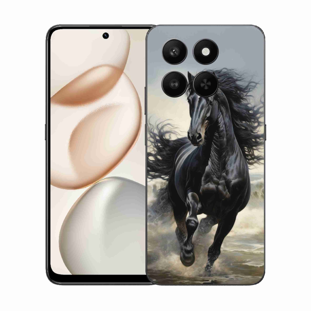 Gélový kryt mmCase na Honor 400 Smart 5G/4G/Honor X7d - bežiaci čierny kôň