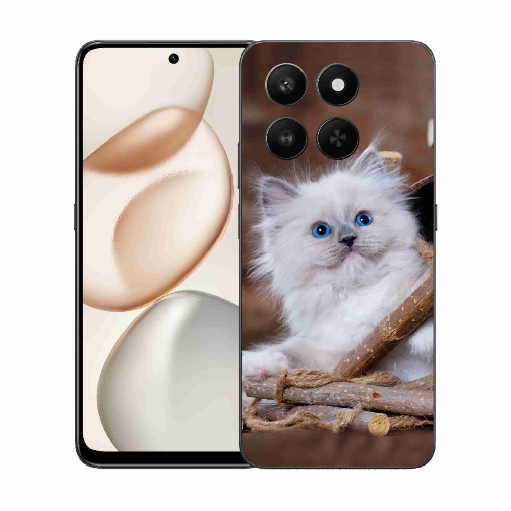 Gélový kryt mmCase na Honor 400 Smart 5G/4G/Honor X7d - biele mačiatko