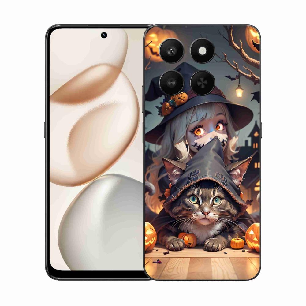 Gélový kryt mmCase na Honor 400 Smart 5G/4G/Honor X7d - čarodejnica s mačkou