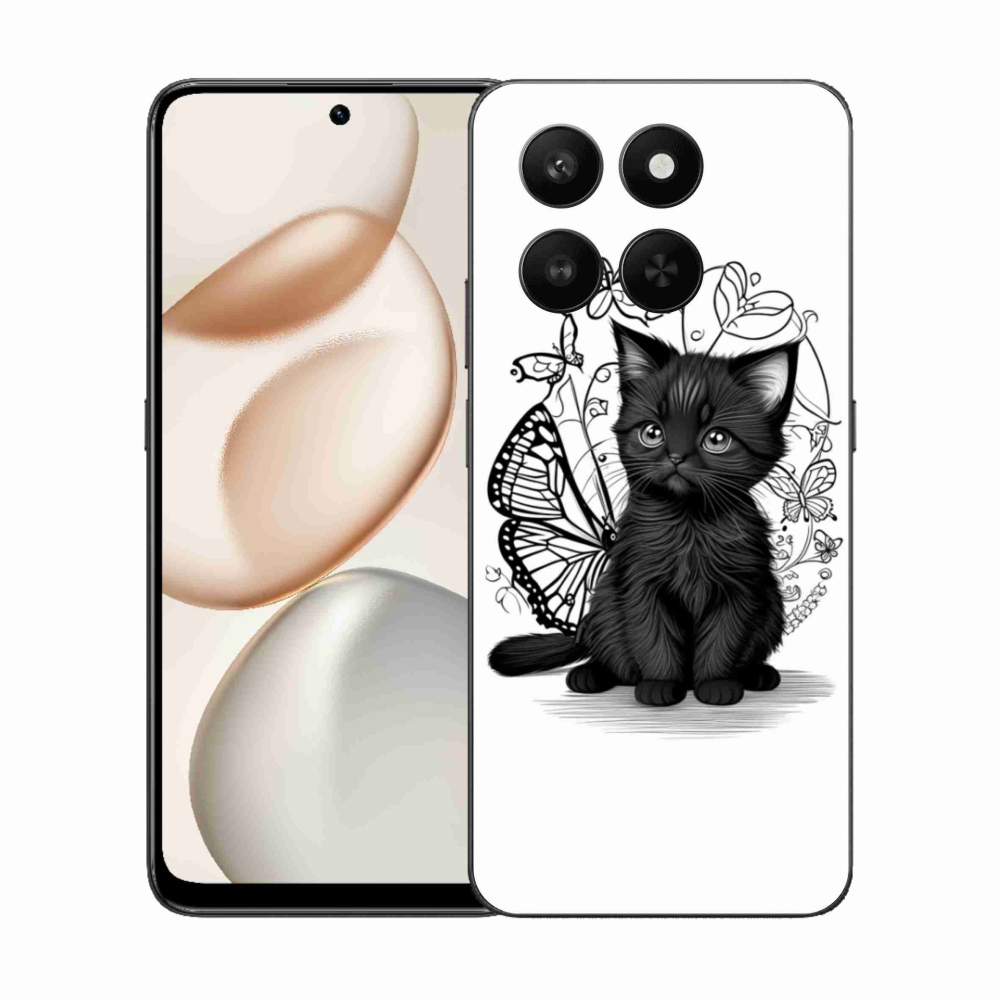 Gélový kryt mmCase na Honor 400 Smart 5G/4G/Honor X7d - čierne mačiatko