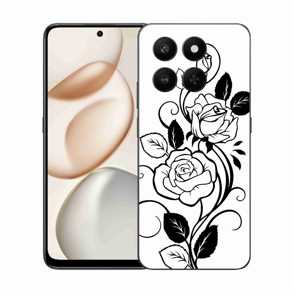 Gélový kryt mmCase na Honor 400 Smart 5G/4G/Honor X7d - čiernobiela ruža