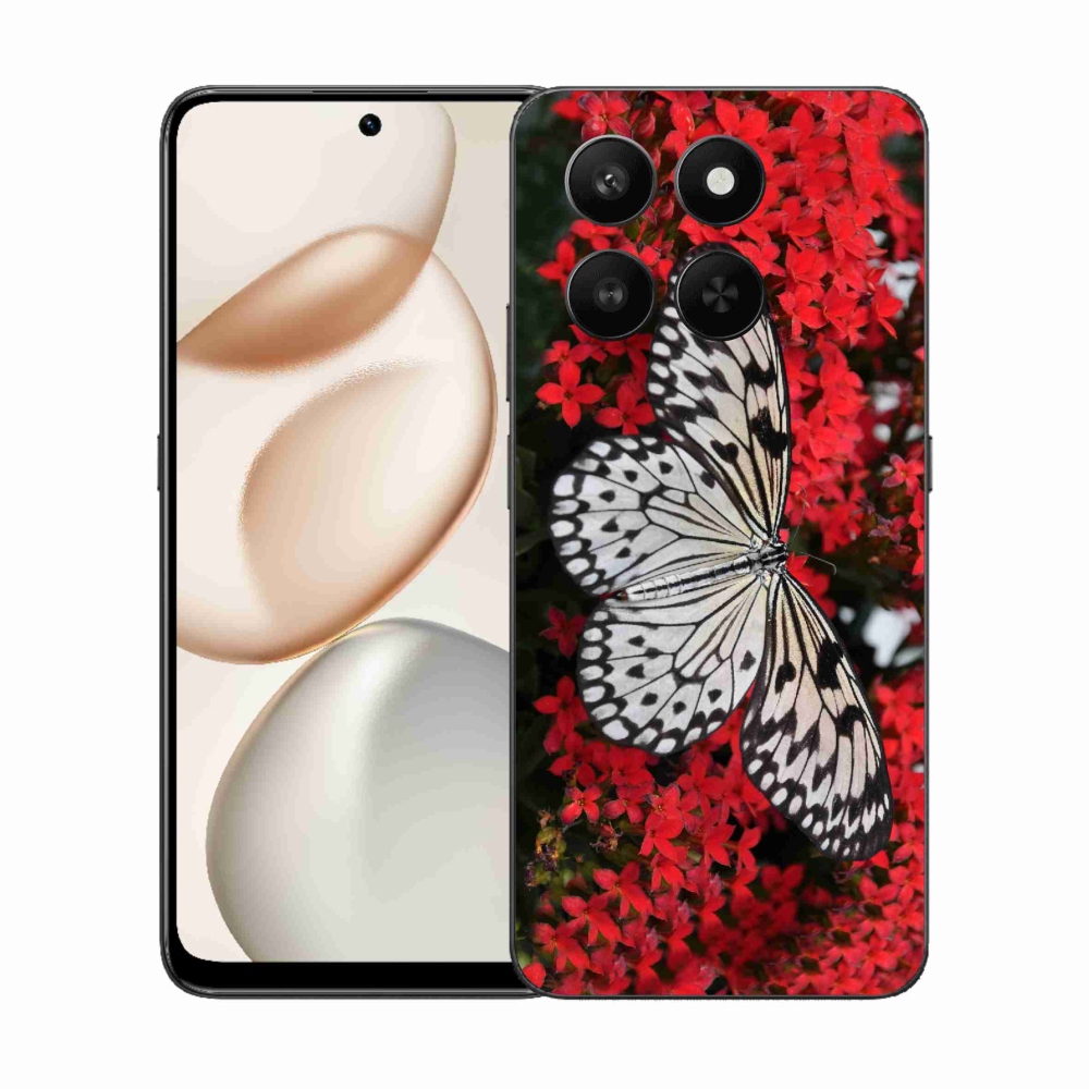 Gélový kryt mmCase na Honor 400 Smart 5G/4G/Honor X7d - čiernobiely motýľ 1