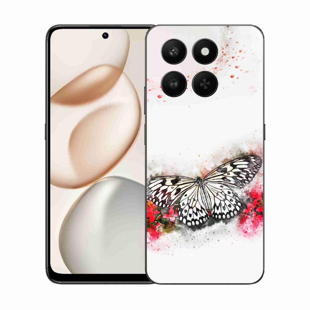Gélový kryt mmCase na Honor 400 Smart 5G/4G/Honor X7d - čiernobiely motýľ