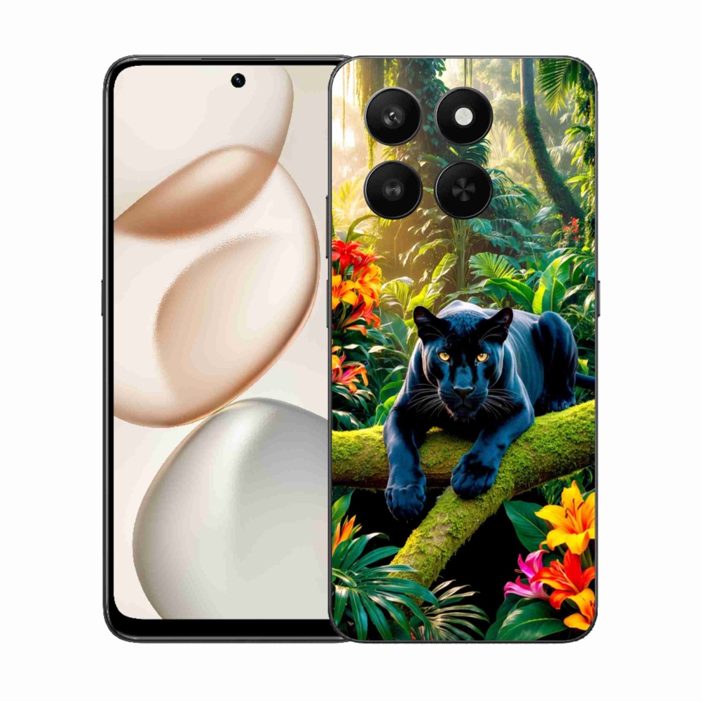 Gélový kryt mmCase na Honor 400 Smart 5G/4G/Honor X7d - čierny panter v džungli