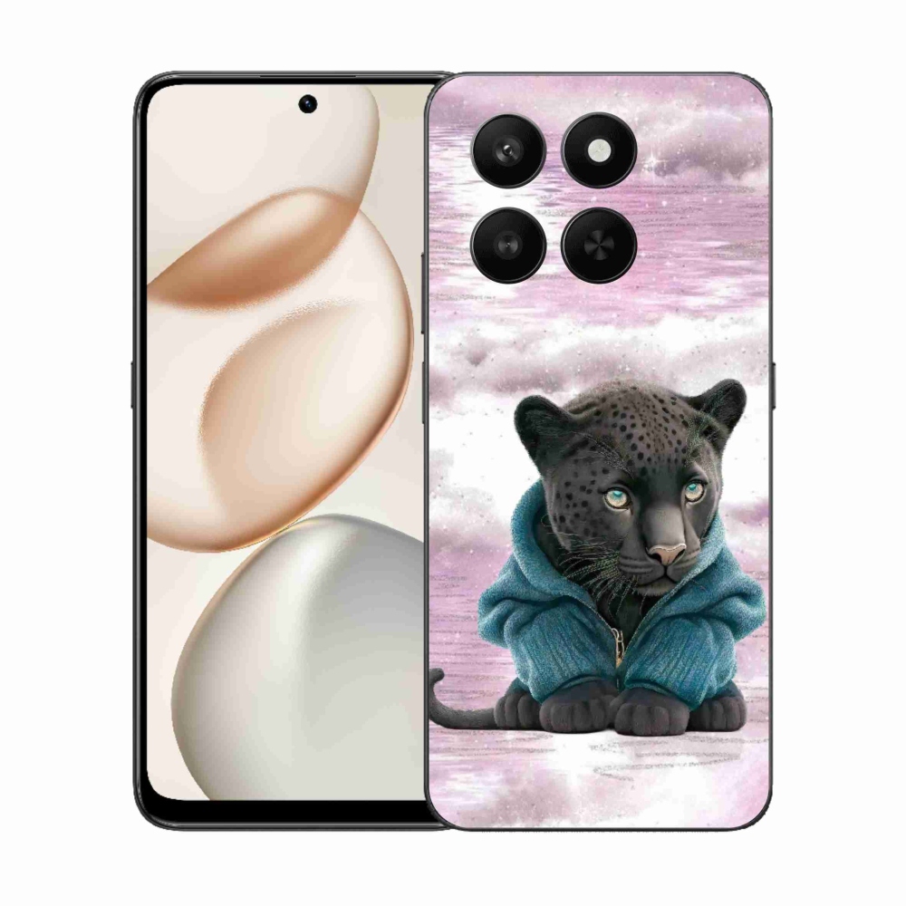 Gélový kryt mmCase na Honor 400 Smart 5G/4G/Honor X7d - čierny panter vo svetri