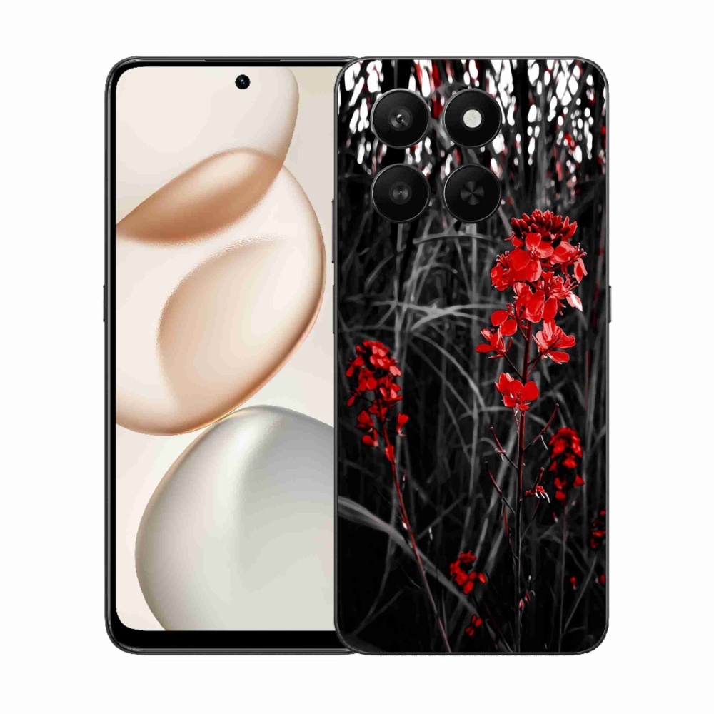 Gélový kryt mmCase na Honor 400 Smart 5G/4G/Honor X7d - červená rastlina