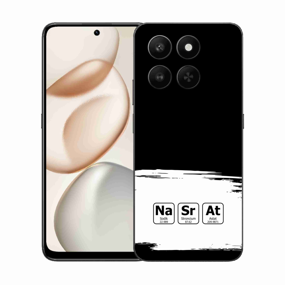 Gélový kryt mmCase na Honor 400 Smart 5G/4G/Honor X7d - chemické prvky bieločierne pozadie