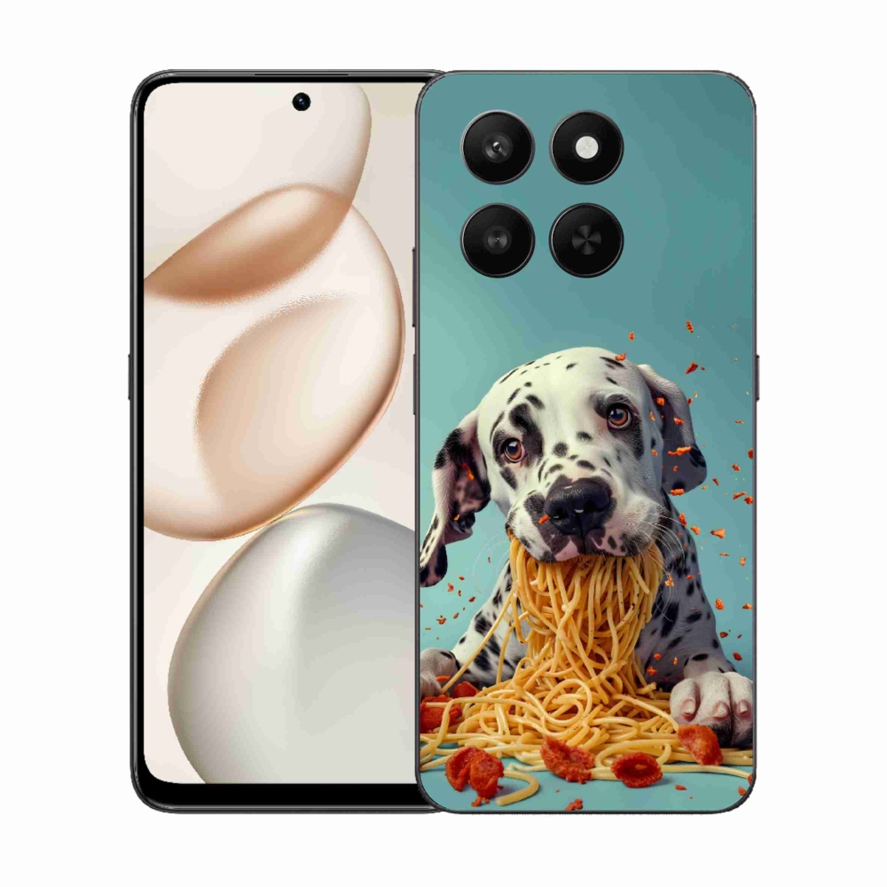 Gélový kryt mmCase na Honor 400 Smart 5G/4G/Honor X7d - dalmatín a špagety