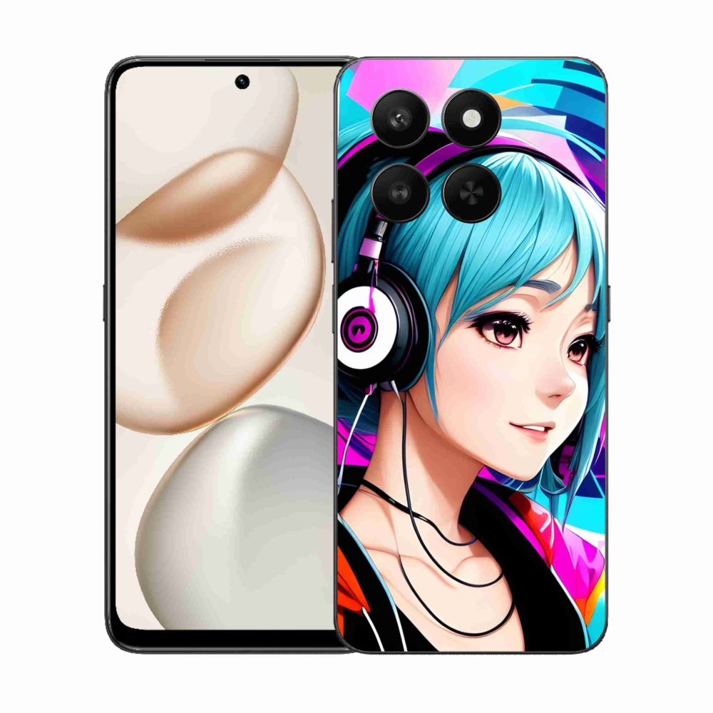 Gélový kryt mmCase na Honor 400 Smart 5G/4G/Honor X7d - dievča so slúchadlami