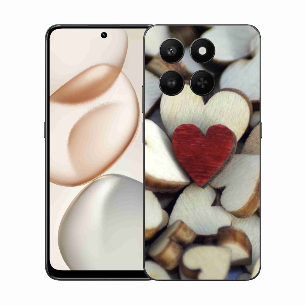 Gélový kryt mmCase na Honor 400 Smart 5G/4G/Honor X7d - gravírované červené srdce