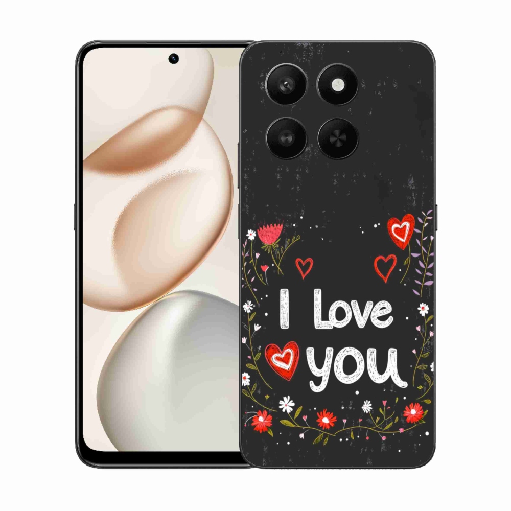 Gélový kryt mmCase na Honor 400 Smart 5G/4G/Honor X7d - I love you čierne pozadie