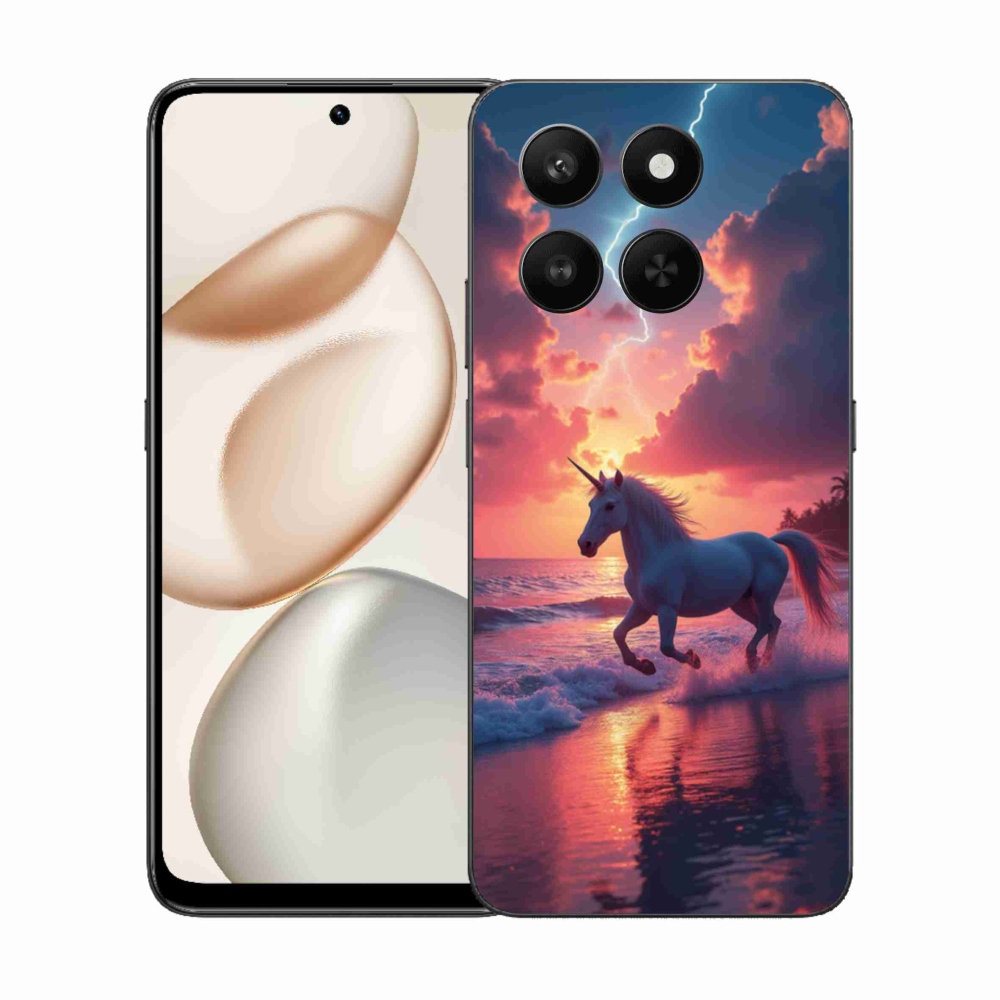 Gélový kryt mmCase na Honor 400 Smart 5G/4G/Honor X7d - jednorožec na pláži