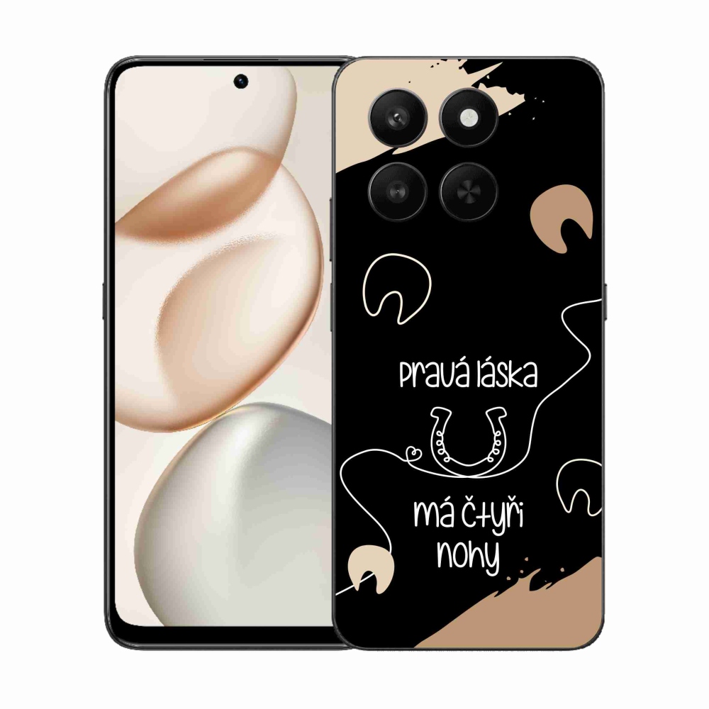 Gélový kryt mmCase na Honor 400 Smart 5G/4G/Honor X7d - konský motív čierne pozadie