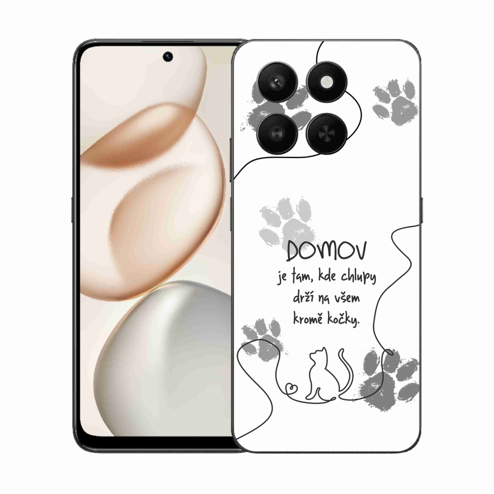 Gélový kryt mmCase na Honor 400 Smart 5G/4G/Honor X7d - mačacie motív biele pozadie