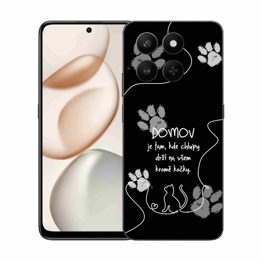 Gélový kryt mmCase na Honor 400 Smart 5G/4G/Honor X7d - mačacie motív čierne pozadie